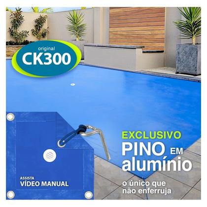 Imagem de Capa Proteção de Piscina 9x4 Metros CK300 Micras Polietileno Kit de Instalação Proteção contra Sujeira, Poeira e Folhas