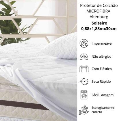 Imagem de Capa Protetor Colchão Solteiro Altenburg Impermeável Microfibra