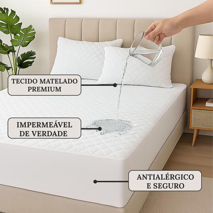 Imagem de Capa Protetor de Colchão Impermeavel 01 Peça Casal Padrão Box Matelado Com Elastico Silencioso Proteção