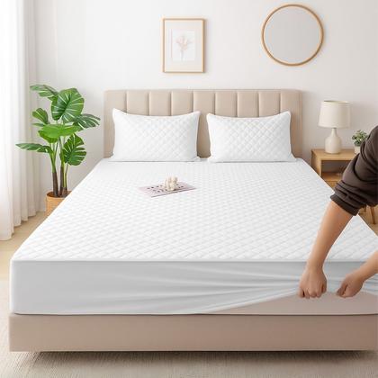 Imagem de Capa Protetor de Colchão Impermeavel 01 Peça Casal Padrão Box Matelado Com Elastico Silencioso Proteção