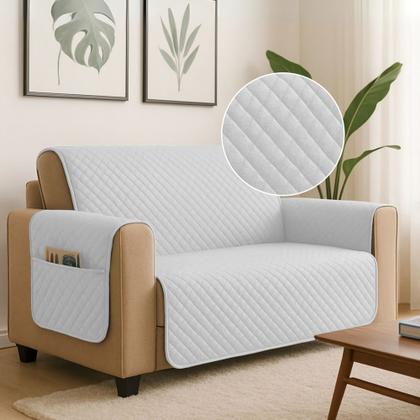 Imagem de Capa Protetor de Sofá 3 e 2 Lugares Retratil Reclinavel com Porta Objeto Lateral Decorativo