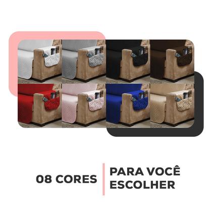 Imagem de Capa Protetor de Sofá 3 e 2 Lugares Retratil Reclinavel com Porta Objeto Lateral Decorativo
