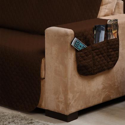 Imagem de Capa Protetor de Sofá 3 e 2 Lugares Retratil Reclinavel com Porta Objeto Lateral Decorativo