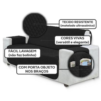 Imagem de Capa Protetor De Sofá Retrátil Reclinavel Para 3 Lugares Com Porta Objetos Lateral Conforto