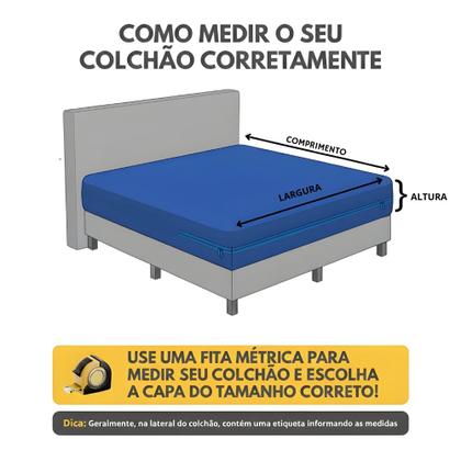 Imagem de Capa Protetor Impermeável Colchão Sob Medida Forrada Napa Hospitalar Miranda Colchões