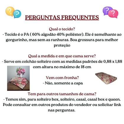 Imagem de Capa Protetor para Colchão Solteiro Padrão Estampada com Zíper