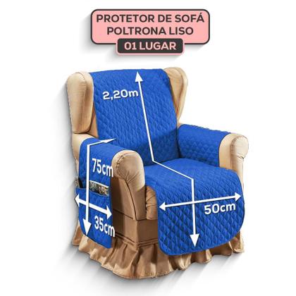 Imagem de Capa Protetor pra Sofá Poltrona do Papai 1 Lugar Moderna Retrátil Reclinável Decorativo Porta Objeto