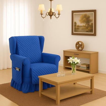 Imagem de Capa Protetor pra Sofá Poltrona do Papai 1 Lugar Moderna Retrátil Reclinável Decorativo Porta Objeto