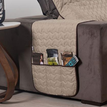 Imagem de Capa Protetor Sofa Retratil Reclinavel 1,80m 02 Modulos Shield 400 Fios Dupla Face Bolso Lateral