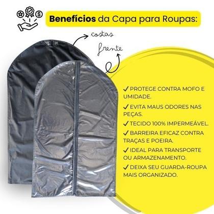 Imagem de Capa protetor terno jaqueta blazer transparente c zíper 3 un