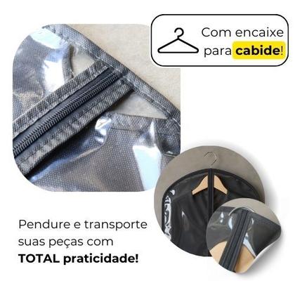 Imagem de Capa protetor terno jaqueta blazer transparente c zíper 3 un