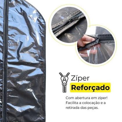 Imagem de Capa protetor terno jaqueta blazer transparente c zíper 3 un