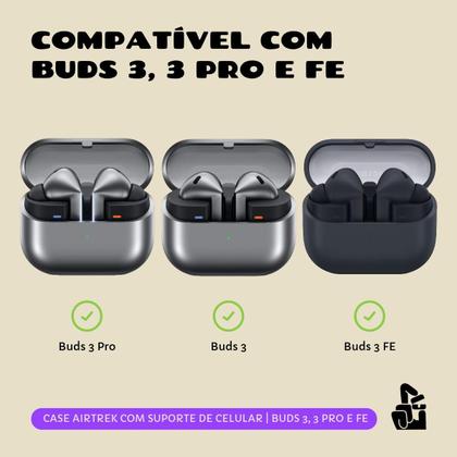 Imagem de Capa Protetora Airtrek Nerdcase Compatível com Galaxy Buds 3, Buds Pro 3, Buds 3 FE, Preto e Branco