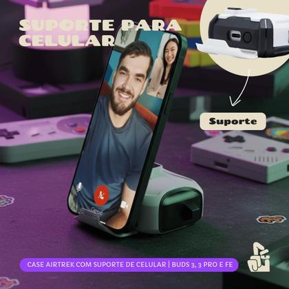 Imagem de Capa Protetora Airtrek Nerdcase Compatível com Galaxy Buds 3, Buds Pro 3, Buds 3 FE, Preto e Branco