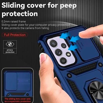 Imagem de Capa protetora anti-choque Samsung A33 com anel - vermelha