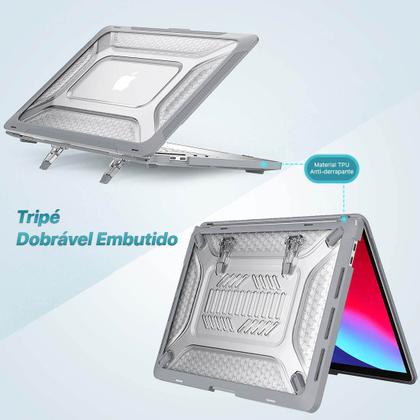 Imagem de Capa Protetora Anti Impacto Compatível Com Macbook Air 13.6 pol A3113 CorCinza