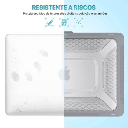 Imagem de Capa Protetora Anti Impacto Compatível Com Macbook Air 13.6 pol A3113 CorCinza