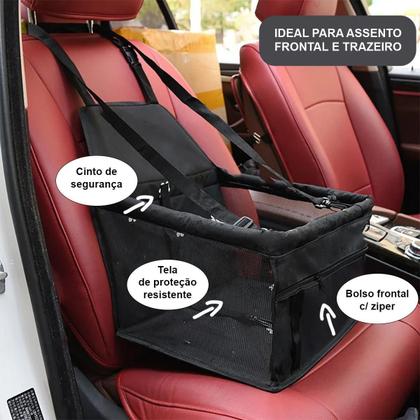 Imagem de Capa Protetora Carro Pet Cadeirinha Assento Cão Cor - Preto