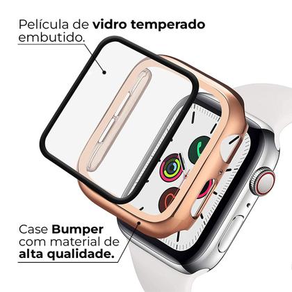 Imagem de Capa Protetora Case Bumper Silicone com Película Compatível AppleWatch Iwo 38/40/42/44mm