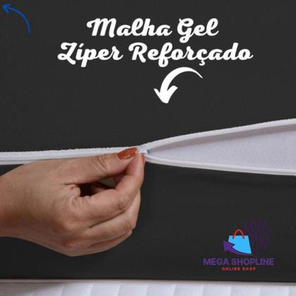 Imagem de Capa Protetora  Colchão Casal C/ Zíper Cama Box Antialérgica