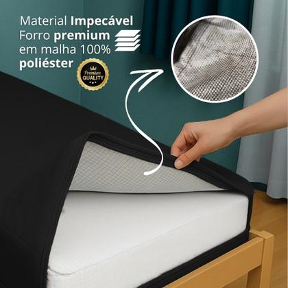 Imagem de Capa Protetora Colchão Preta Solteiro Impermeável