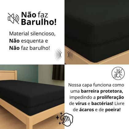 Imagem de Capa Protetora Colchão Preta Solteiro Impermeável