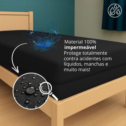 Imagem de Capa Protetora Colchão Preta Solteiro Impermeável
