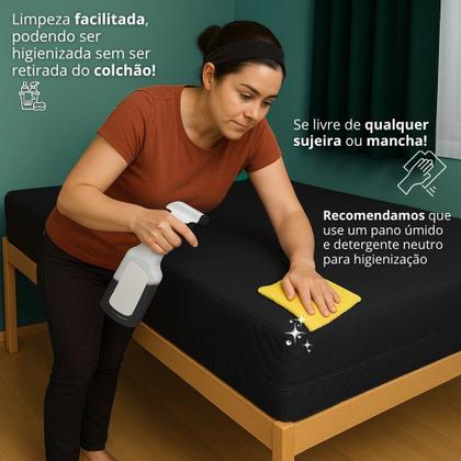 Imagem de Capa Protetora Colchão Preta Solteiro Impermeável