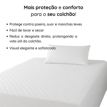 Imagem de Capa Protetora Colchão Queen Antiácaro e Antialérgica Matelassê 170 Fios Toque Pêssego Suave e Silenciosa Tecido Respiravel