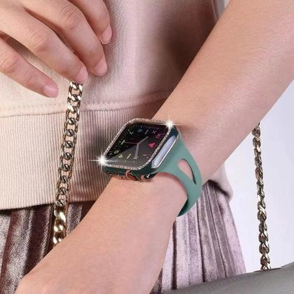 Imagem de Capa Protetora De Diamante Para Apple Watch Series 9 8 7 6 SE 5 38mm 44mm 40mm 41mm 45mm 42mm IWatch