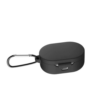 Imagem de Capa protetora de silicone com mosquetão earbuds preto