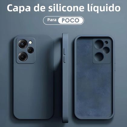 Imagem de Capa Protetora de Silicone Líquido para Xiaomi POCO F5, F4 GT, M3, M4, X3 e X4 Pro NFC
