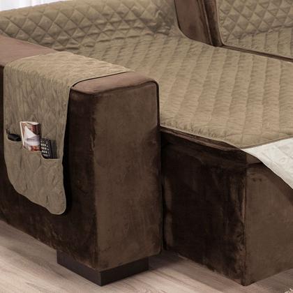 Imagem de Capa Protetora de Sofá Retrátil Assento 1,80m Dupla Face