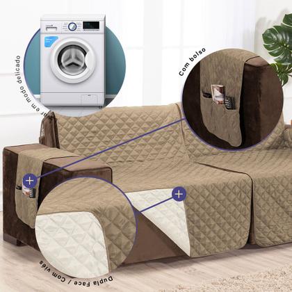 Imagem de Capa Protetora de Sofá Retrátil Assento 1,80m Dupla Face