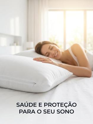 Imagem de Capa Protetora De Travesseiro Kit 4 Unidades Impermeável Antiácaro Com Zíper e Elástico Branca 50x70