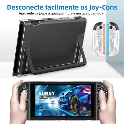 Imagem de Capa Protetora Dura Transparente Em PC Para Console De Jogo Nintendo Switch 2 Joy-Con Protetor