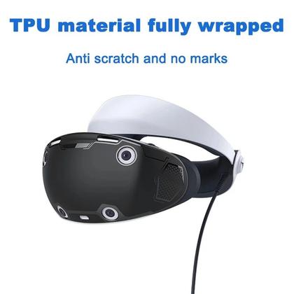 Imagem de Capa Protetora em TPU com Alça + 2 Caps Para PlayStation VR2 PSVR2 Preta