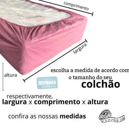 Imagem de Capa Protetora Impermeável Hospitalar P/ Colchão Lençol Elástico Solteiro 88x188x20cm - Rosa Bebê