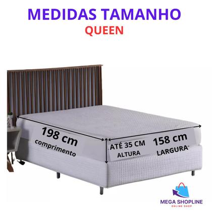 Imagem de Capa Protetora Impermeável Malha Colchão Queen Atura Até 35 cm Cama Box Antialérgica Anti- Ácaro