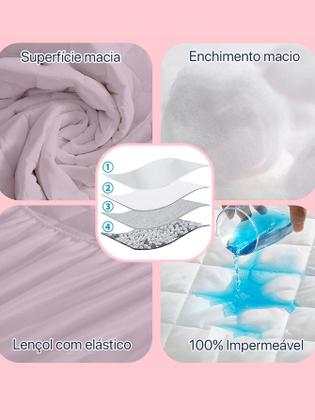 Imagem de Capa Protetora Impermeável para Colchão Queen c/ 4 Camadas de Proteção