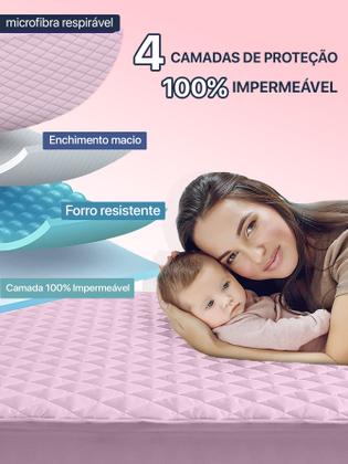 Imagem de Capa Protetora Impermeável para Colchão Queen c/ 4 Camadas de Proteção