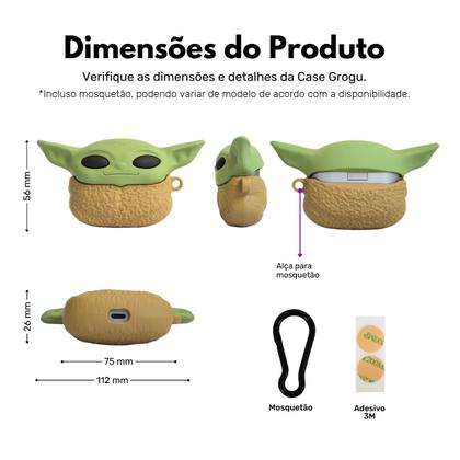 Imagem de Capa Protetora Nerdcase Compatível com Samsung Galaxy Buds 3/3 Pro, Baby Yoda
