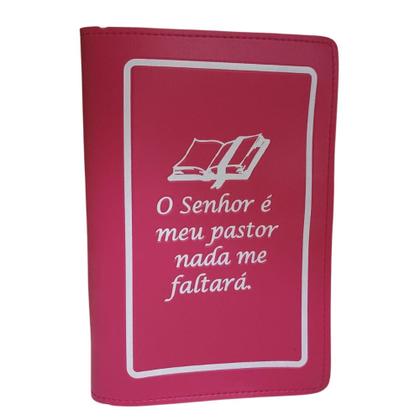 Imagem de Capa Protetora para Bíblia Média Feminina com Zíper Escrito O Senhor é Meu Pastor  Pink N 11