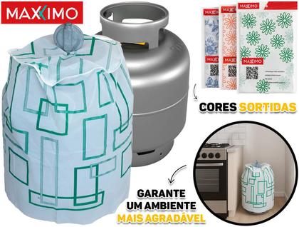 Imagem de Capa Protetora Para Botijão Gás De Cozinha 13kg Reforçada Estampada Impermeável Maxximo