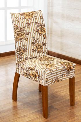 Imagem de Capa Protetora Para Cadeira de Jantar 6 Lugares Malha Estampada Resistente Elástica