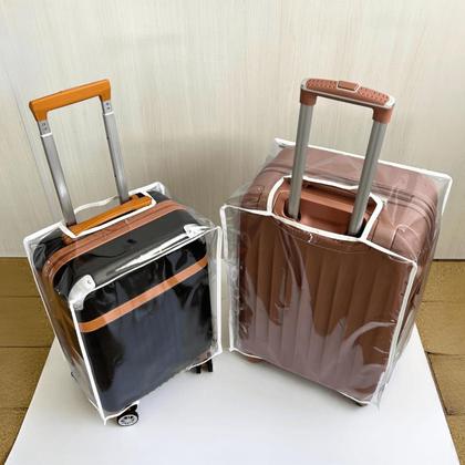 Imagem de Capa Protetora Para Mala de Viagem Plástico Grosso Transparente Protege de Arranhões Impacto Risco