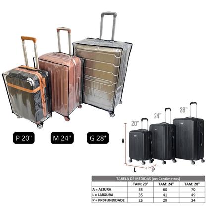 Imagem de Capa Protetora Para Mala de Viagem Plástico Grosso Transparente Protege de Arranhões Impacto Risco