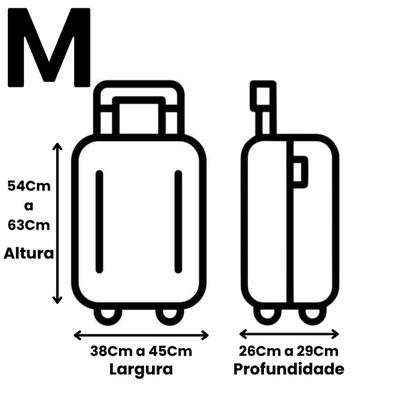 Imagem de Capa Protetora para Mala Tamanho M Lavável Estampada Elástica 96% Poliéster 4% Elastano