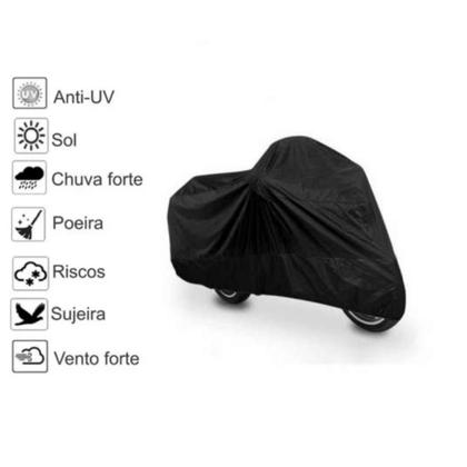 Imagem de Capa Protetora Para Moto Material Sintético Impermeável Proteção Sol Chuva Poeira Sujeira
