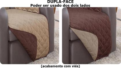 Imagem de Capa Protetora Para Sofá Poltrona 01 Lugar Dupla Face + Bolso Lateral Porta Objeto Poltrona do Papai